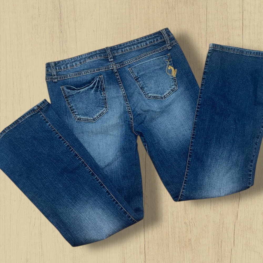 Baby Phat: Phat Fashions Silver Label Size 15W Y2K Blue Denim Bootcut Jeans